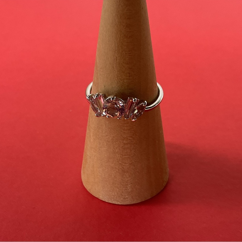 Bomb Party RBP7474 “A Crown All Your Own” Morganite on Rhodium Sz 9, 10 Ring NWT
